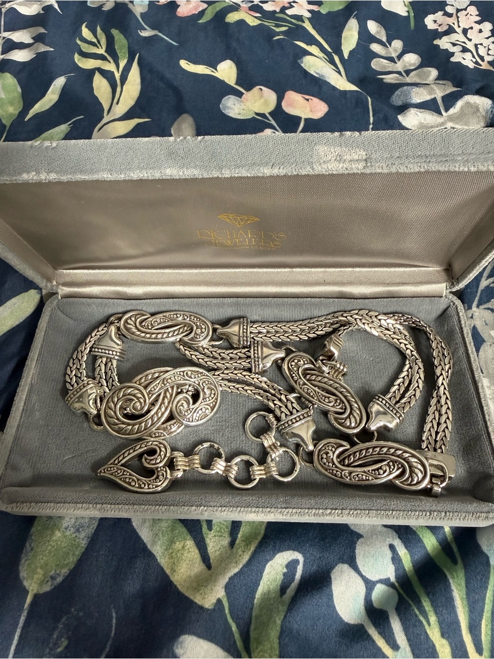 Brighton Vintage Silver Braided Metal Statement Belt